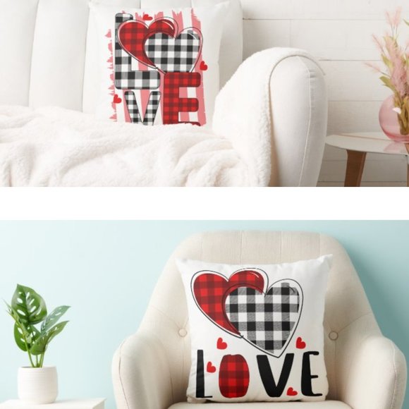 Decorative Love Throw Pillow Set of 2 - Picture 1 of 3